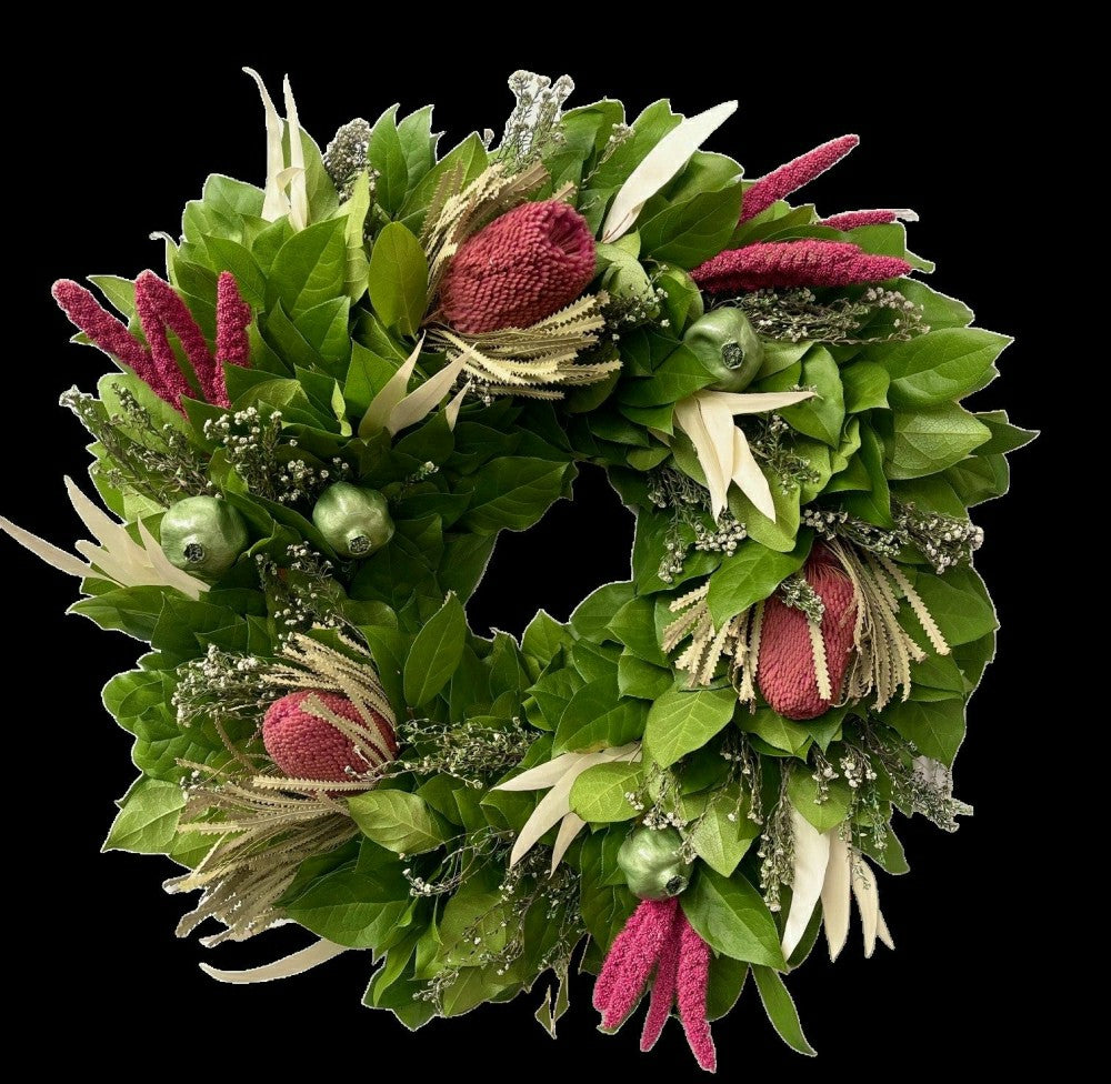 Plow & Hearth Botanical Blush Wreath, 24"