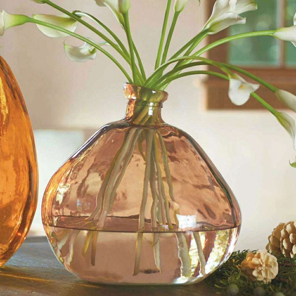 Plow & Hearth Artisan-Crafted Recycled Glass Askew Balloon Vase