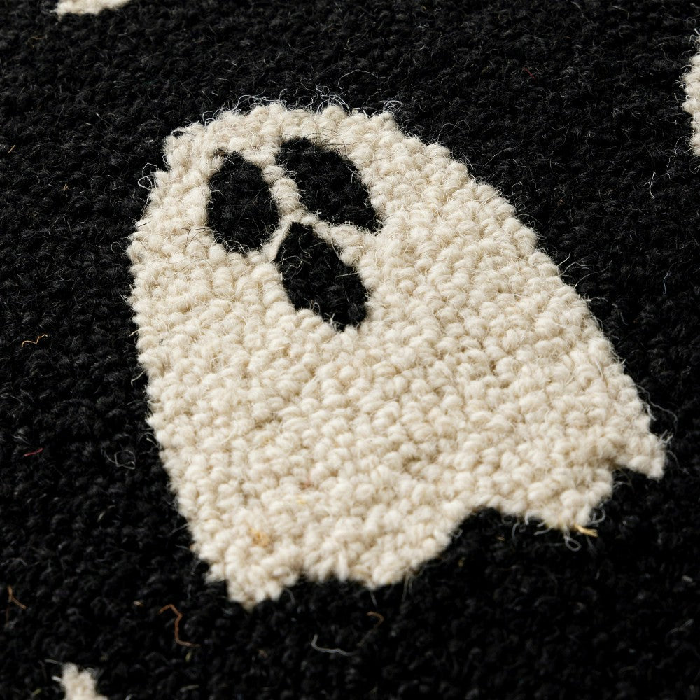 Plow & Hearth Handhooked Wool Ghost Pillow