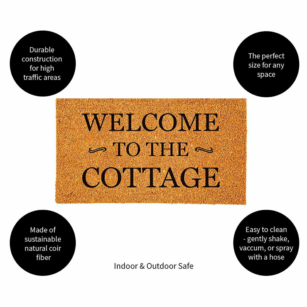 Plow & Hearth Coir Mat, Welcome to the Cottage, 16" x 28"