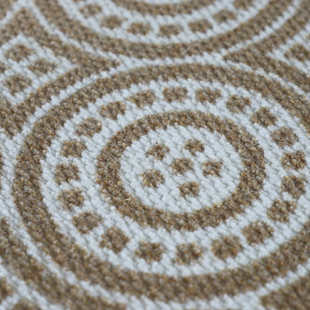 Plow & Hearth Neighburly Medallions Doormat, Coir & White Double Door