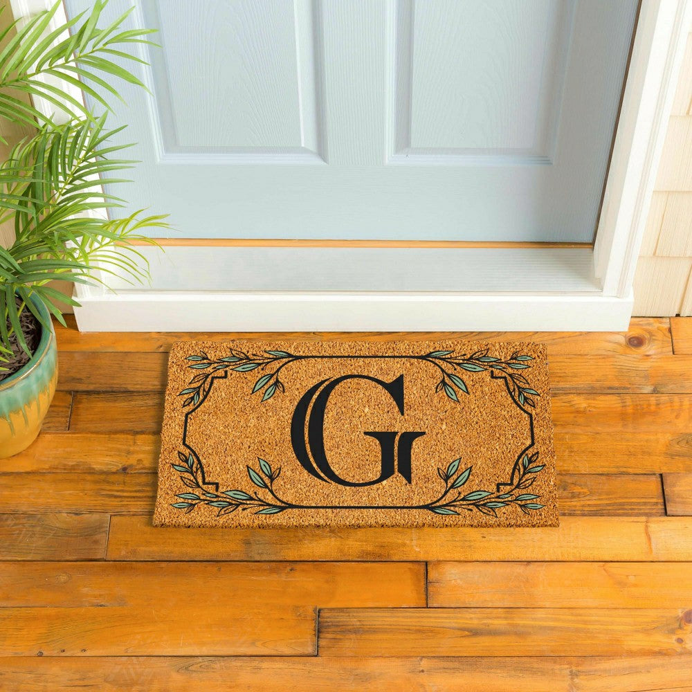 Plow & Hearth Monogram Coir Mat, Letter "G"