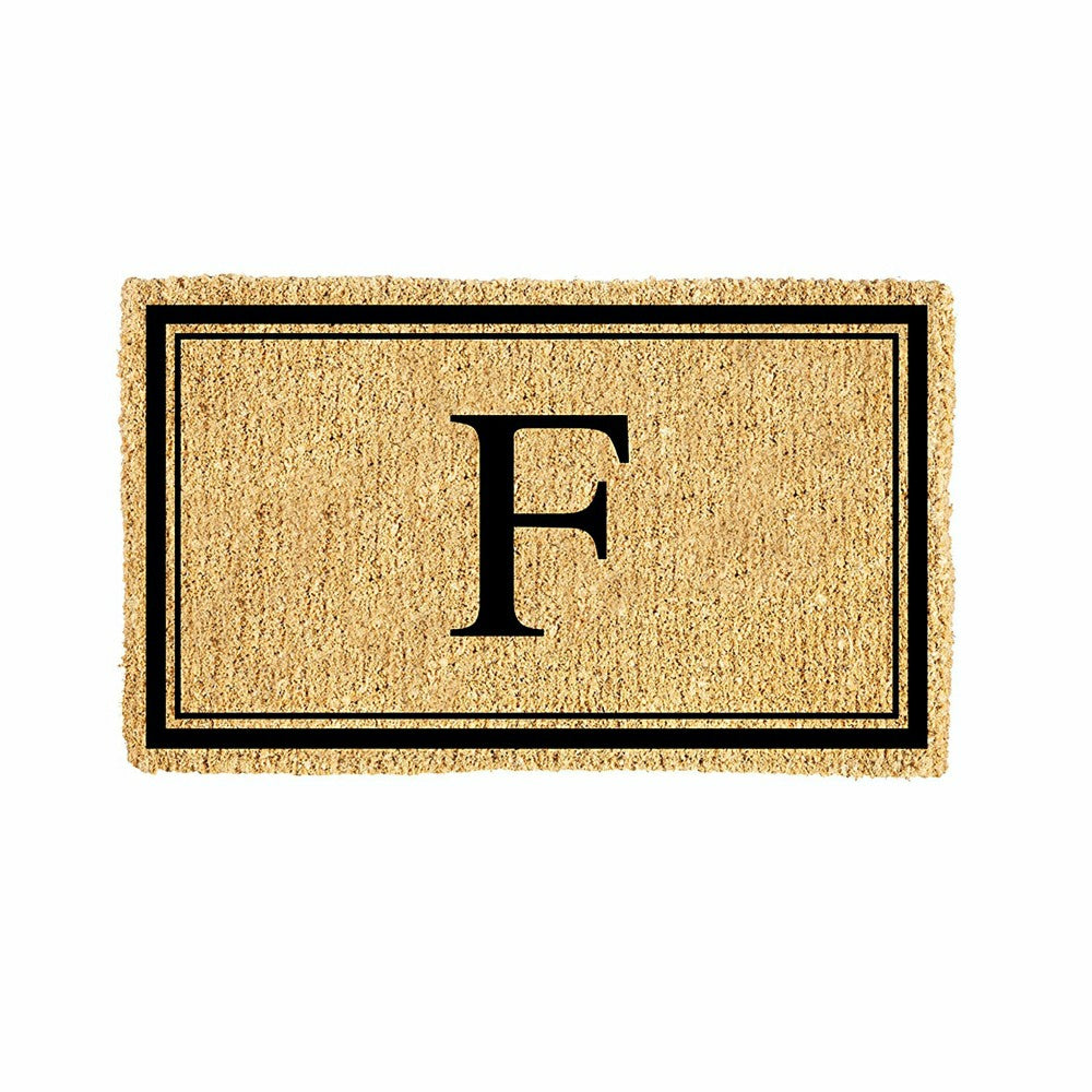 Plow & Hearth Monogram Coir Mat, Letter "F"