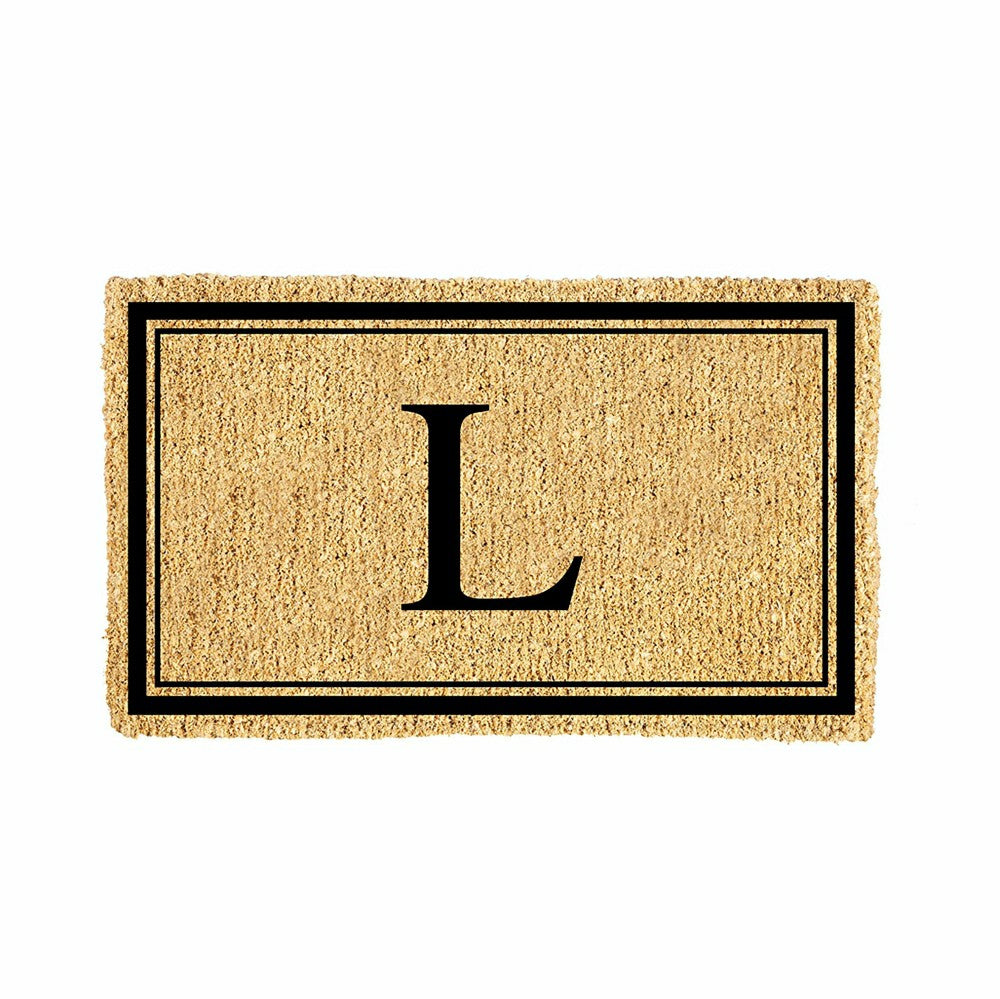 Plow & Hearth Monogram Coir Mat, Letter "L"