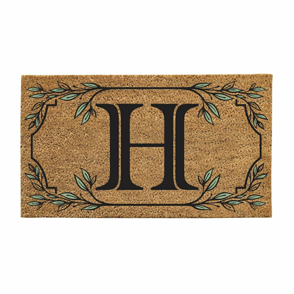 Plow & Hearth Monogram Coir Mat, Letter "H"