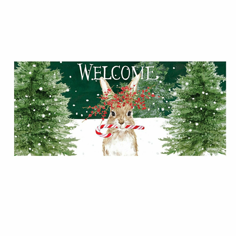 Plow & Hearth Candy Cane Rabbit Sassafras Switch Mat
