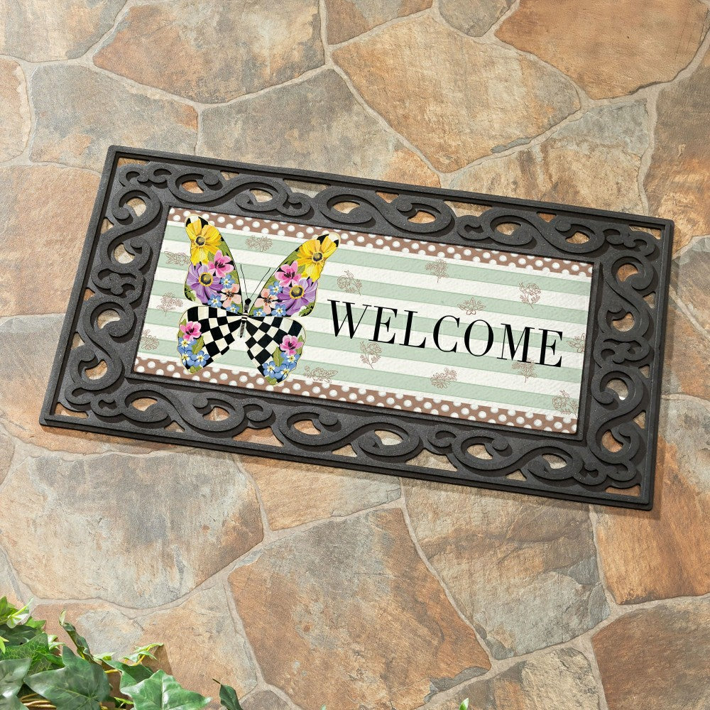 Plow & Hearth Courtly Check Butterfly Sassafras Switch Mat