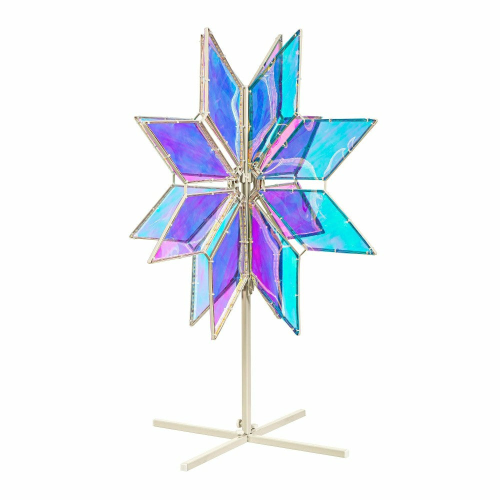 Plow & Hearth Iridescent Snowflake Statement LED Outdoor Lighting, 30"