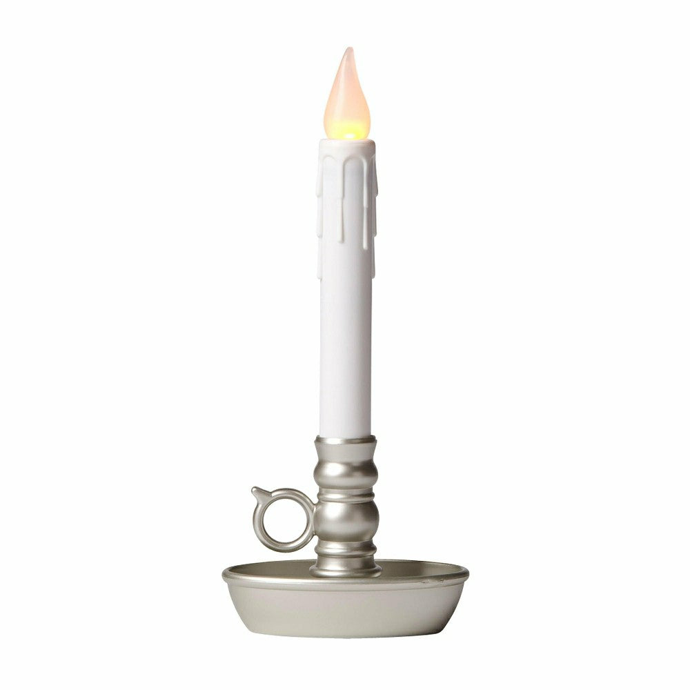 Plow & Hearth Pewter Battery-Operated Single Window LED Window Candle