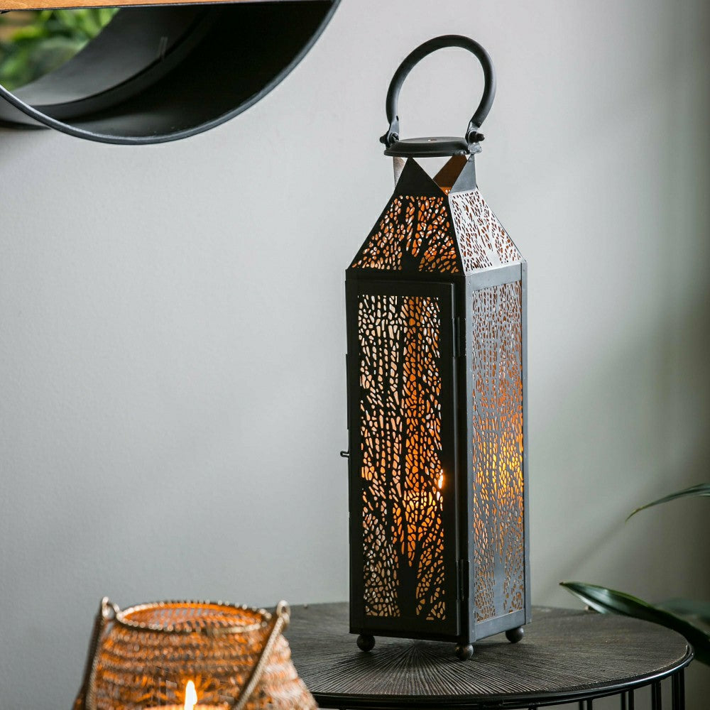 Plow & Hearth Etched Metal Candle Lanterns, Set of 2