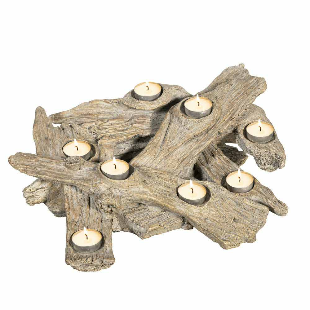 Plow & Hearth Resin Driftwood Hearth Candle Holder
