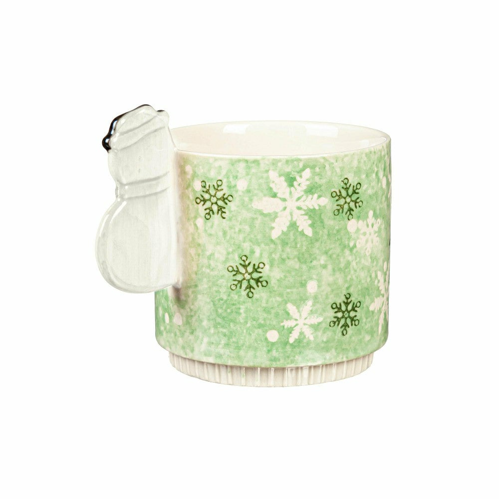 Plow & Hearth 15oz Ceramic Cup, Snowman Handle