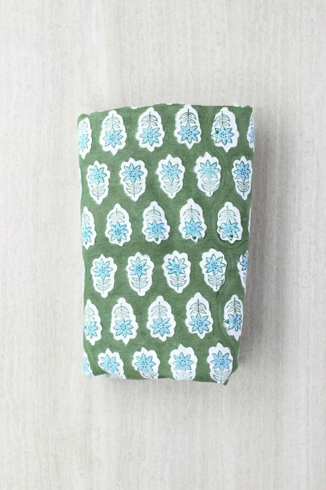 Plow & Hearth Tablecloth - Poinsettia, Sage & Uniform Blue