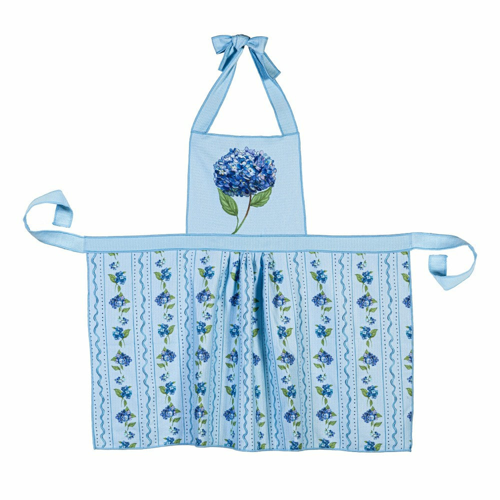 Plow & Hearth VivaStyle Apron Quick Dry Waffle Weave Double-Sided, Hydrangea Haven,