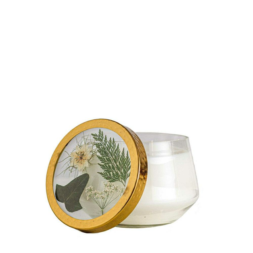 Plow & Hearth Forest Large Pressed Floral Candle