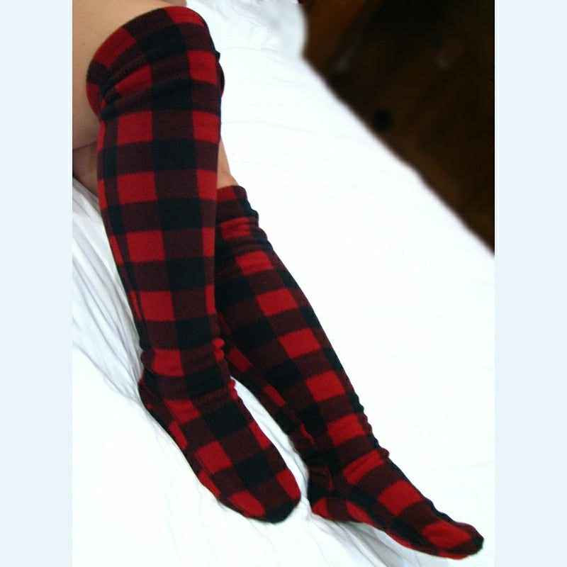 Plow & Hearth Over-the-Knee Fleece Socks - Lumberjack