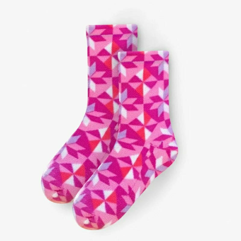 Plow & Hearth Polar Feet Adult Socks - Kaleidoscope