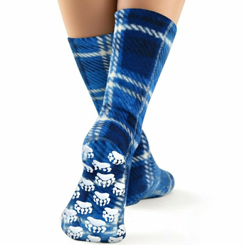 Plow & Hearth Polar Feet SUPER STRETCHY Fleece Socks - Flannel