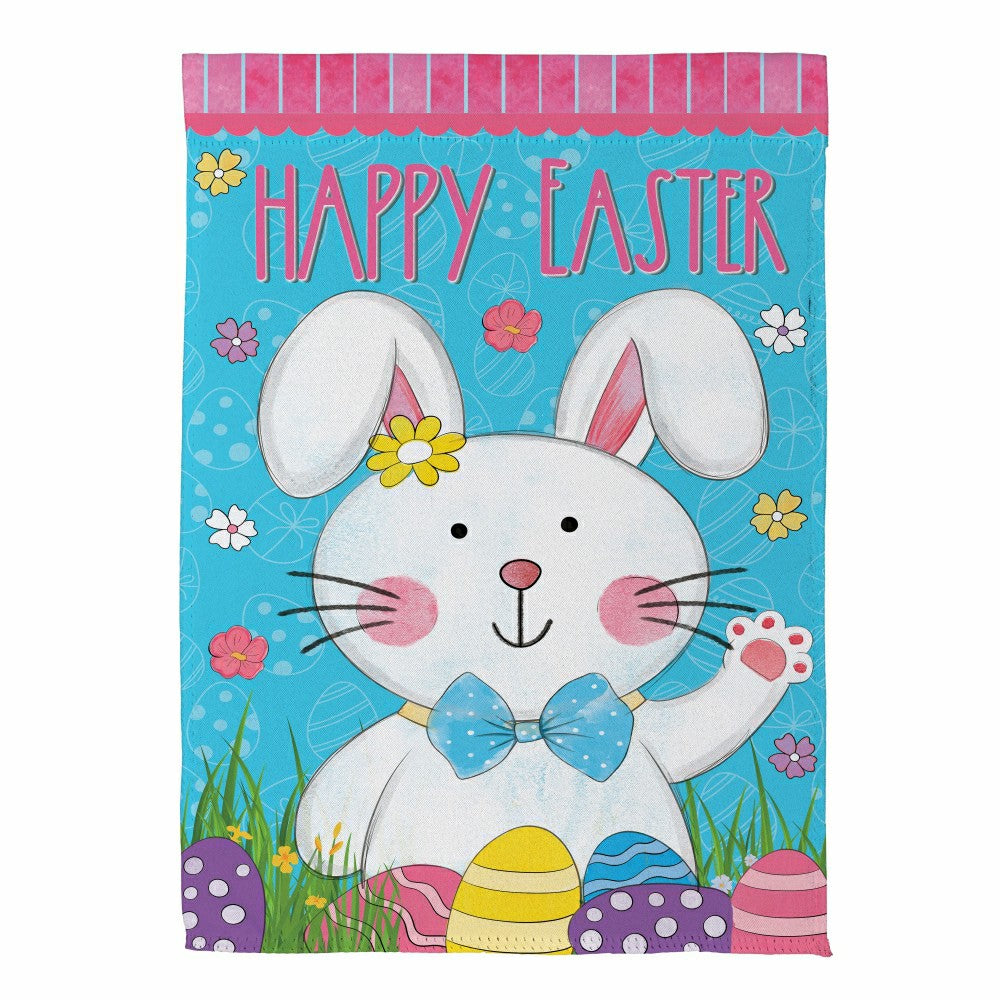 Plow & Hearth Bowtie Bunny Suede Garden Flag