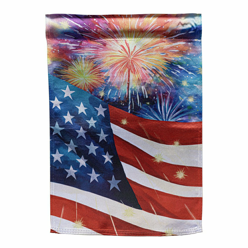 Plow & Hearth American Classic Fireworks Lustre Garden Flag