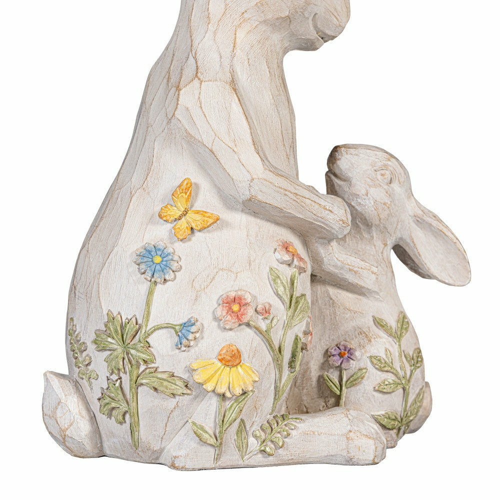 Plow & Hearth Bunny Family Resin Garden Statue, 12"H