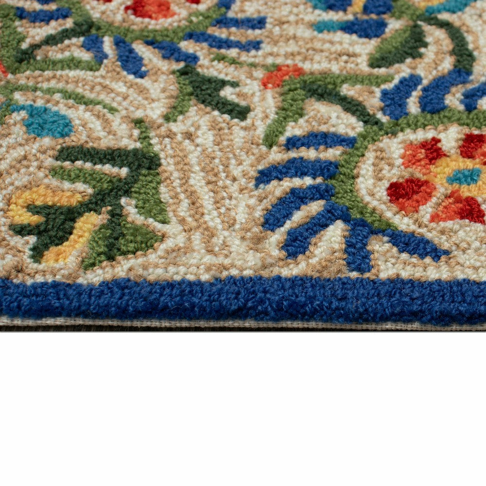 Plow & Hearth Liora Manne Frontporch Flora Bee Indoor/Outdoor Rug