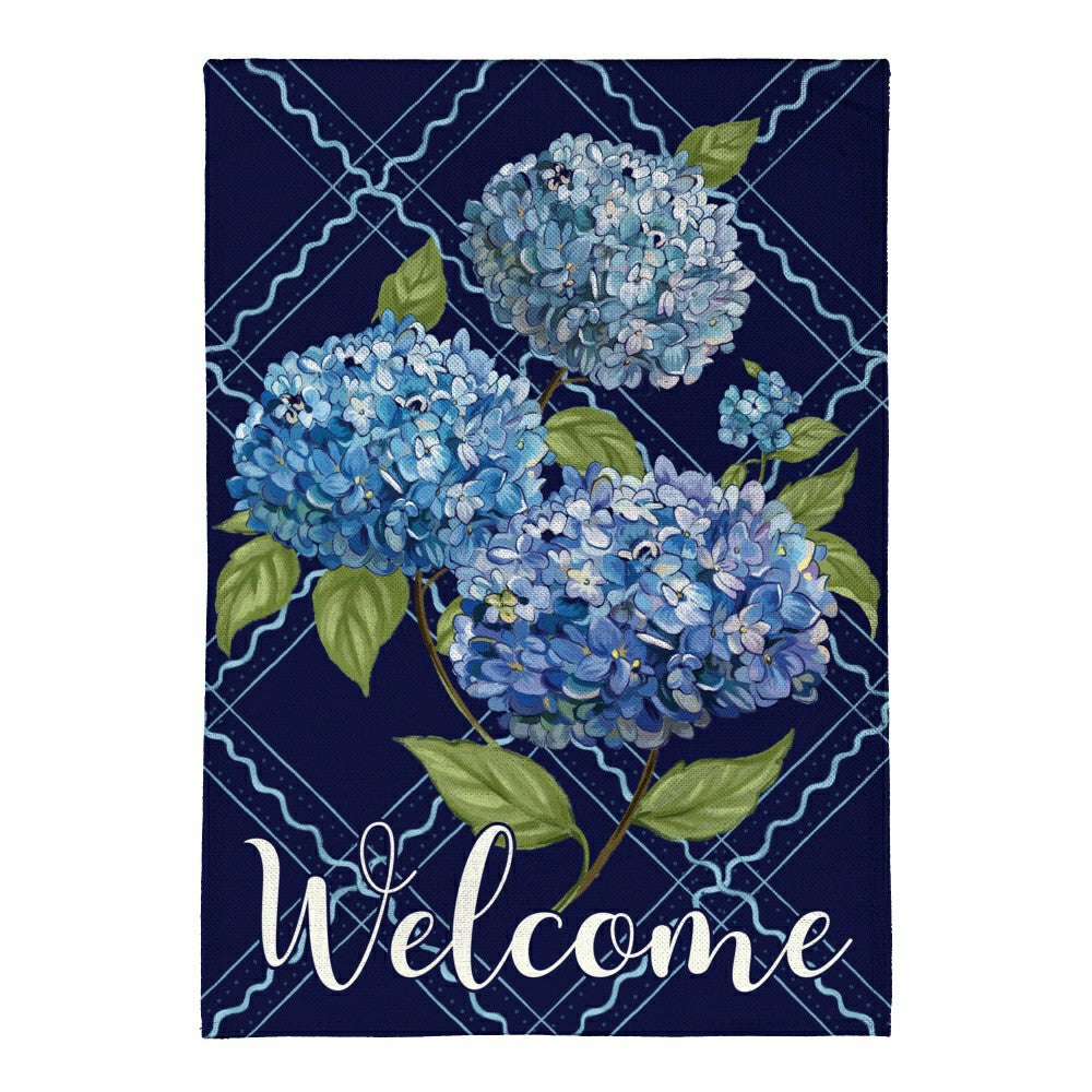 Plow & Hearth VivaStyle Burlap Garden Flag, Hydrangea Haven