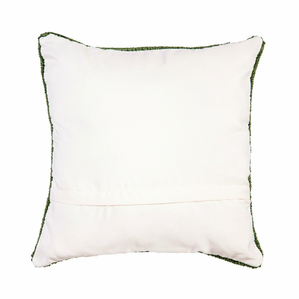 Plow & Hearth Hydrangea Haven VivaStyle Indoor/Outdoor Hooked Pillow, 18"x18"