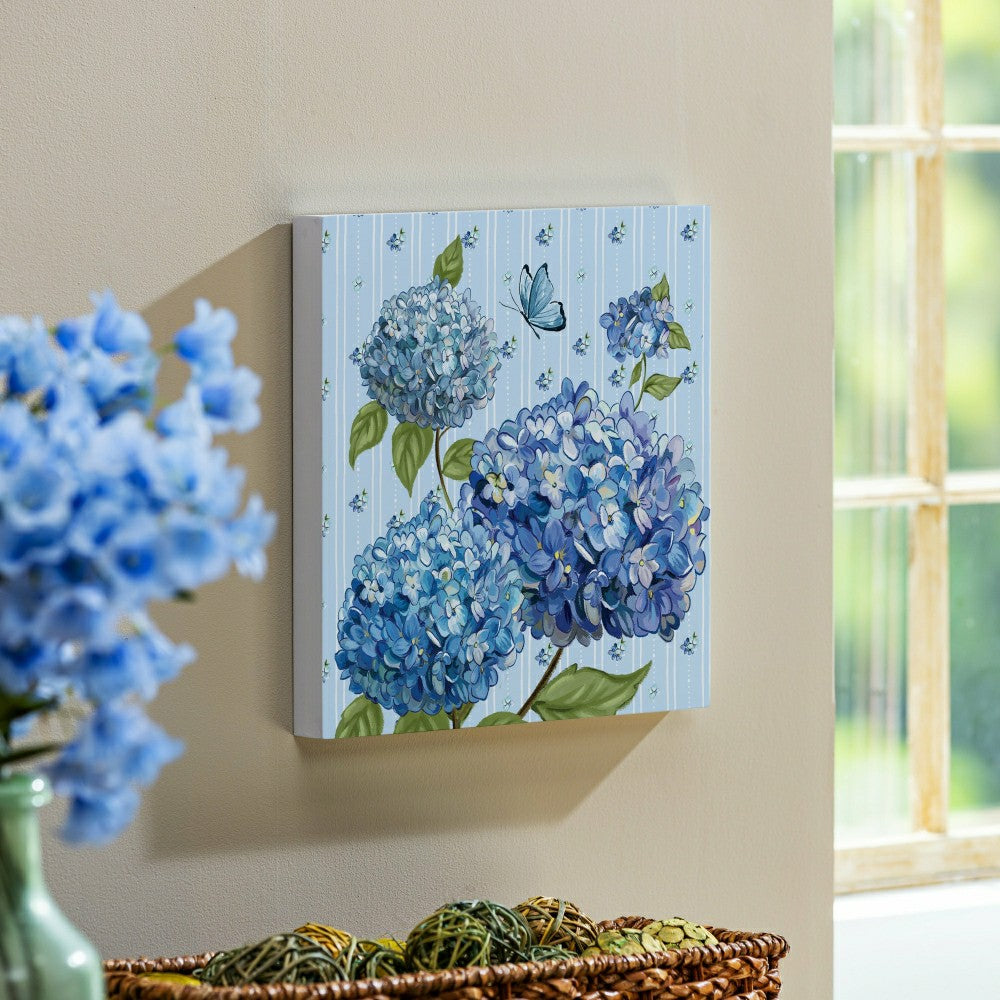Plow & Hearth VivaStyle Indoor Wall Decor, Hydrangea Haven, 12" L x 12" H