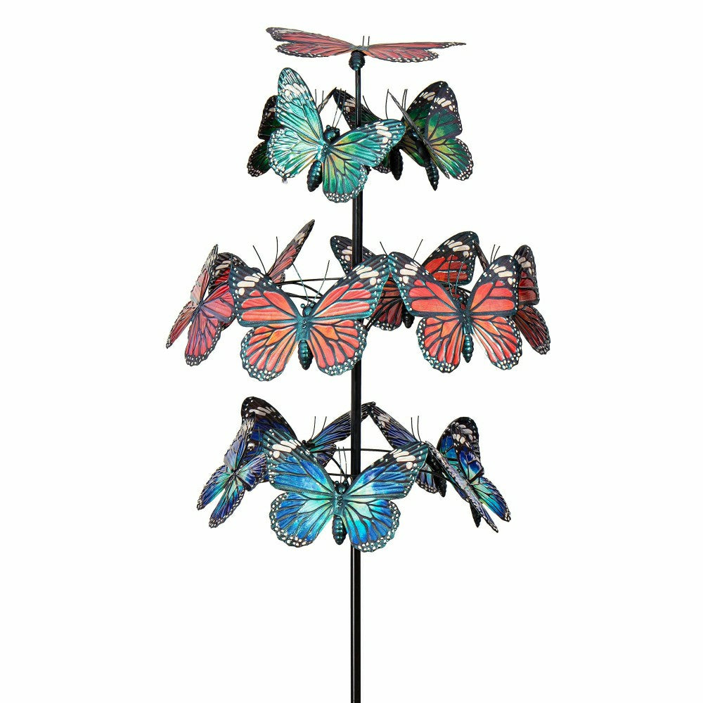 Plow & Hearth Metal Butterfly Wind Spinner, 85"H