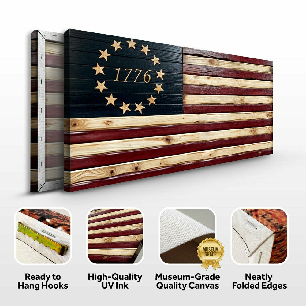 Plow & Hearth 1776 American Flag Wall Art