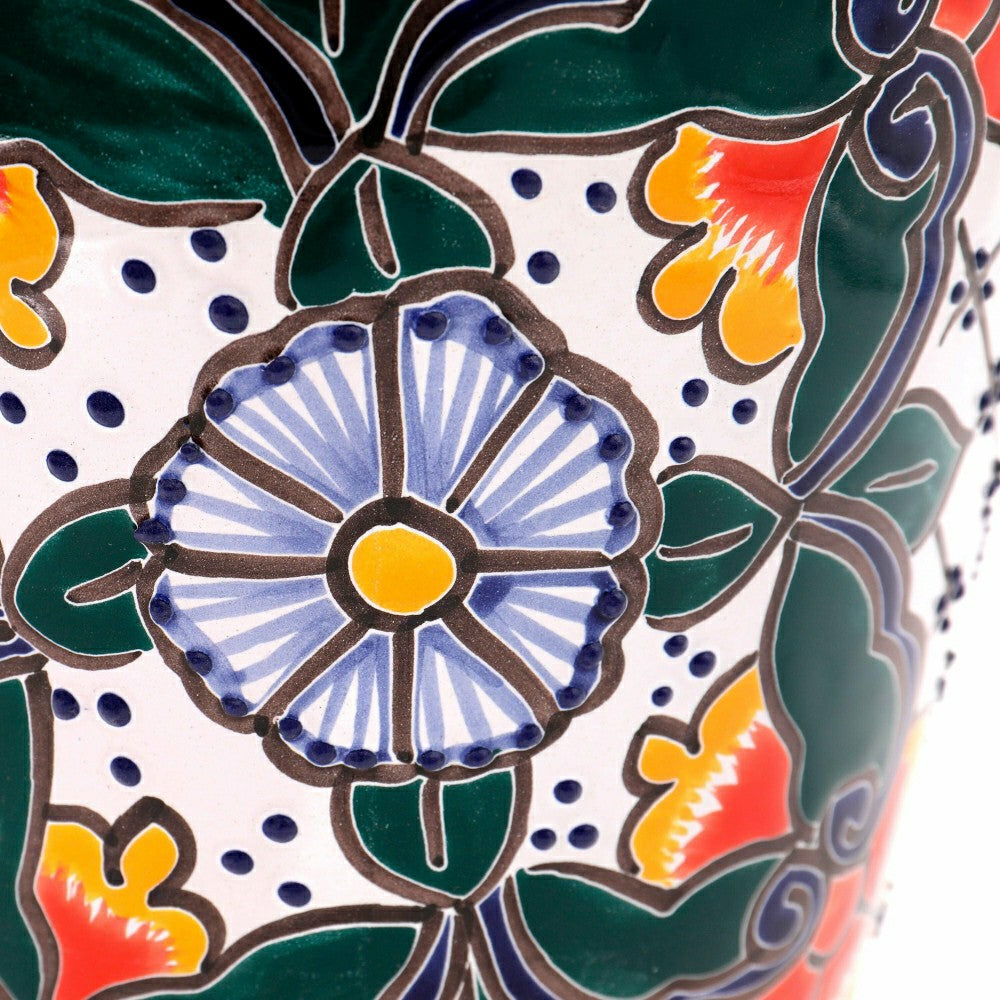 Plow & Hearth White Talavera Planter, Medium
