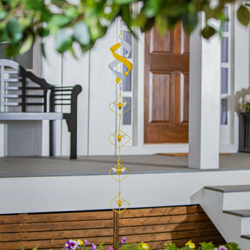 Plow & Hearth Metal Bee Wind Twirler 41"H