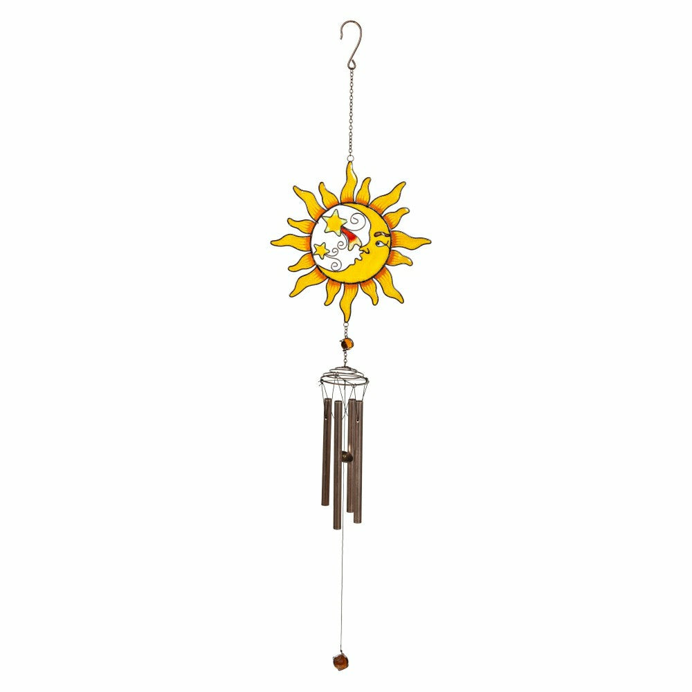 Plow & Hearth Decorative Wind Chime, Metal, Sun