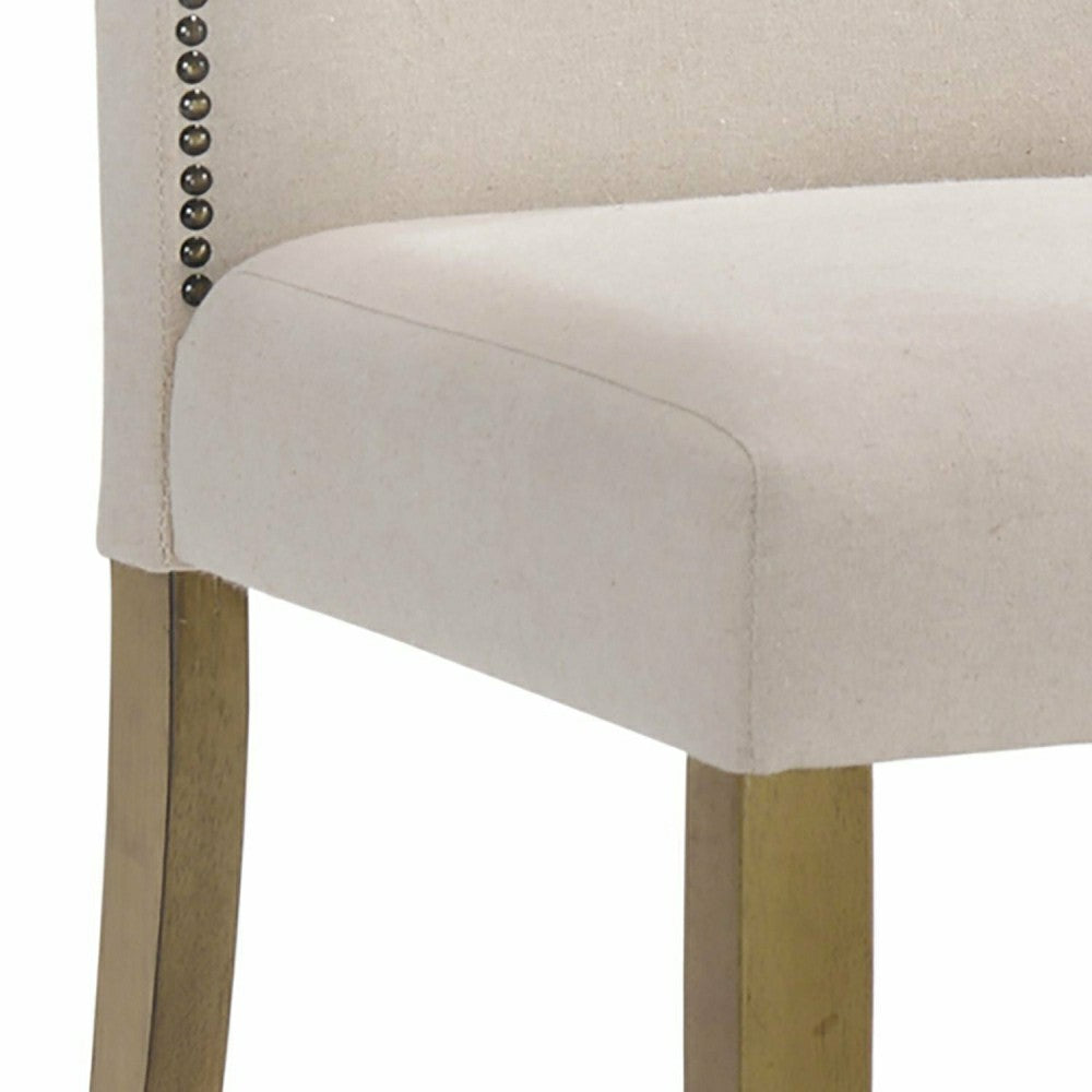Plow & Hearth Romero Parson Linen Upholstery Chair, Harvest Oak