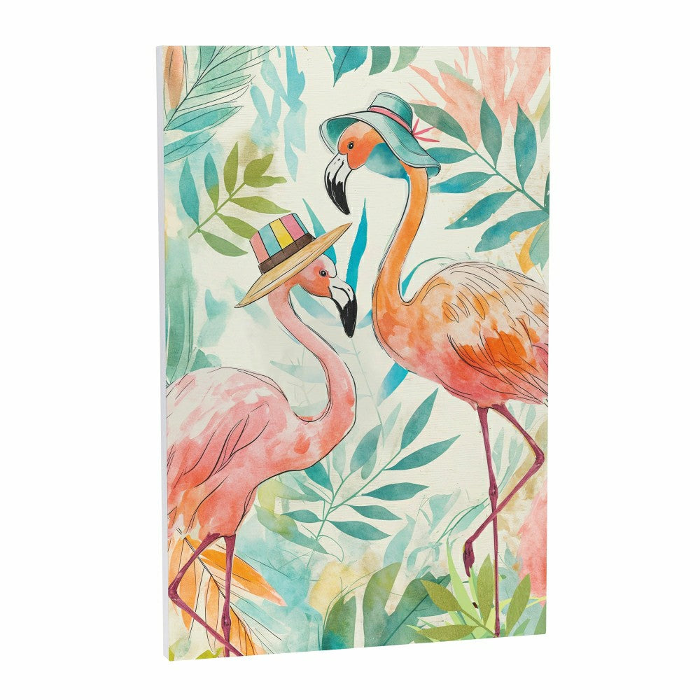 Plow & Hearth Palm Beach Flamingo Indoor Wall Décor, Wood, 24"x16"