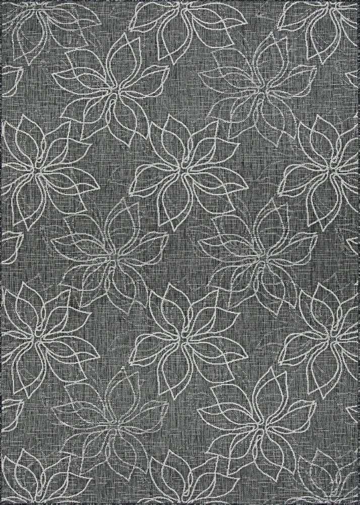 Plow & Hearth Charm Botanical Ash Indoor/Outdoor Area Rug