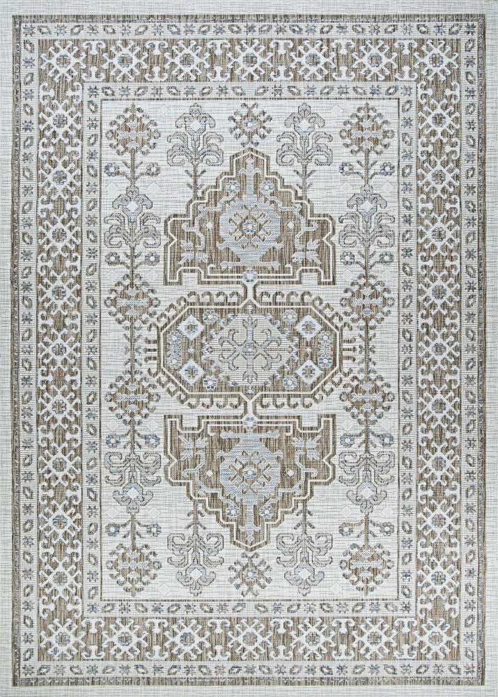 Plow & Hearth Charm Woodburn Ivory-Sand Indoor/Outdoor Area Rug