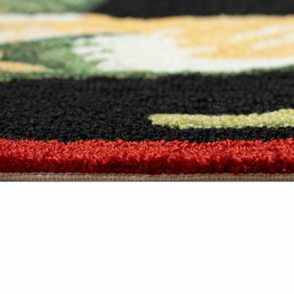 Plow & Hearth Rooster & Chick Border Indoor/Outdoor Rug