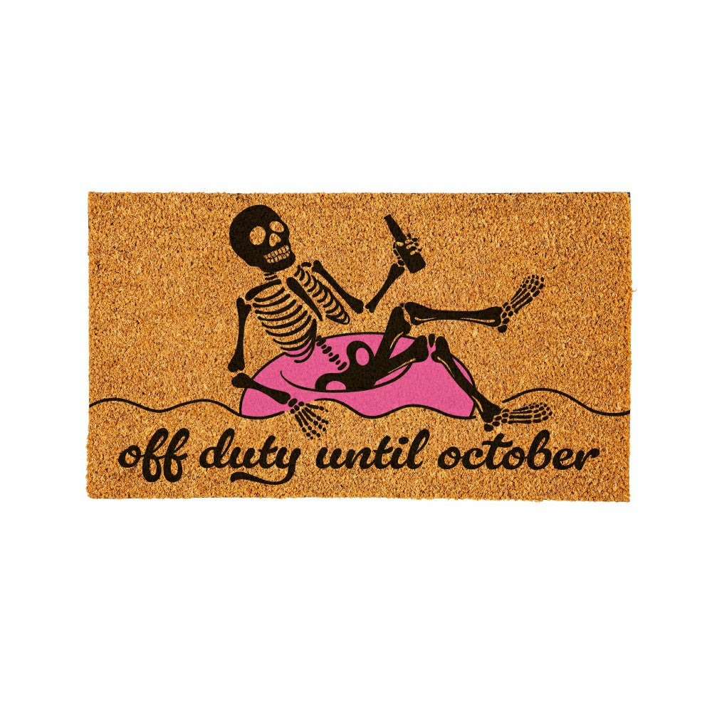 Plow & Hearth Summerween Off Duty Coir Mat, 28"x16"