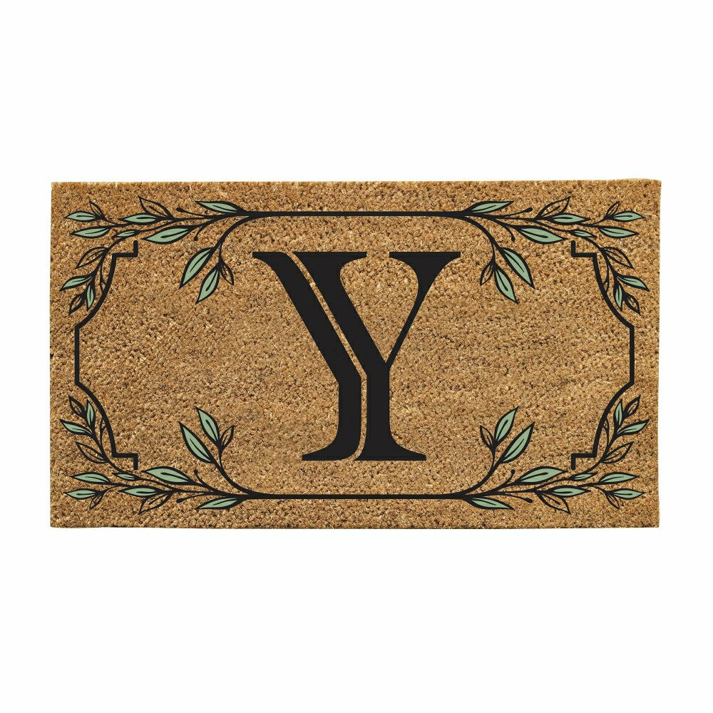 Plow & Hearth Monogram Coir Mat, Letter "Y"