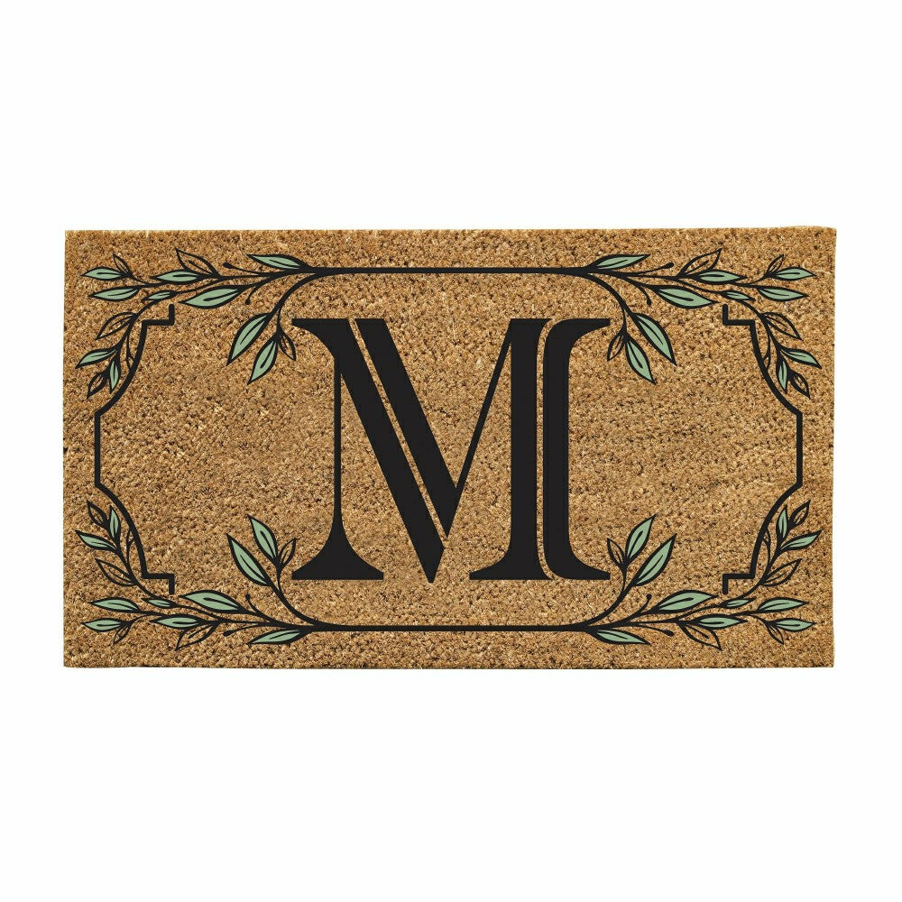 Plow & Hearth Monogram Coir Mat, Letter "M"
