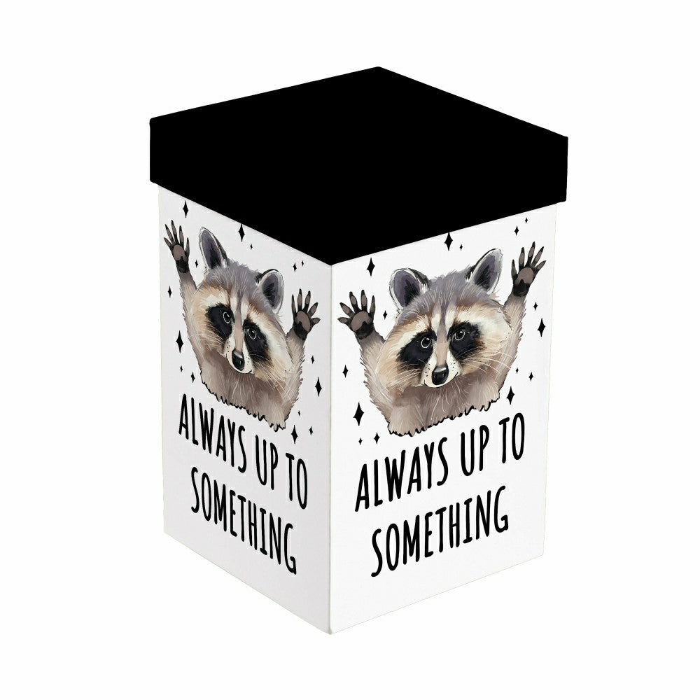 Plow & Hearth Just for Laughs Travel Cup Ceramic Perfect Cup, Raccoon, 17oz, Gift Bo