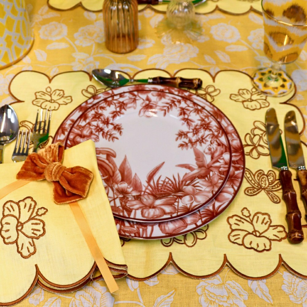 Plow & Hearth Sepia Estate Dinner Plate - Set of 4 (+1 Bonus Plate)