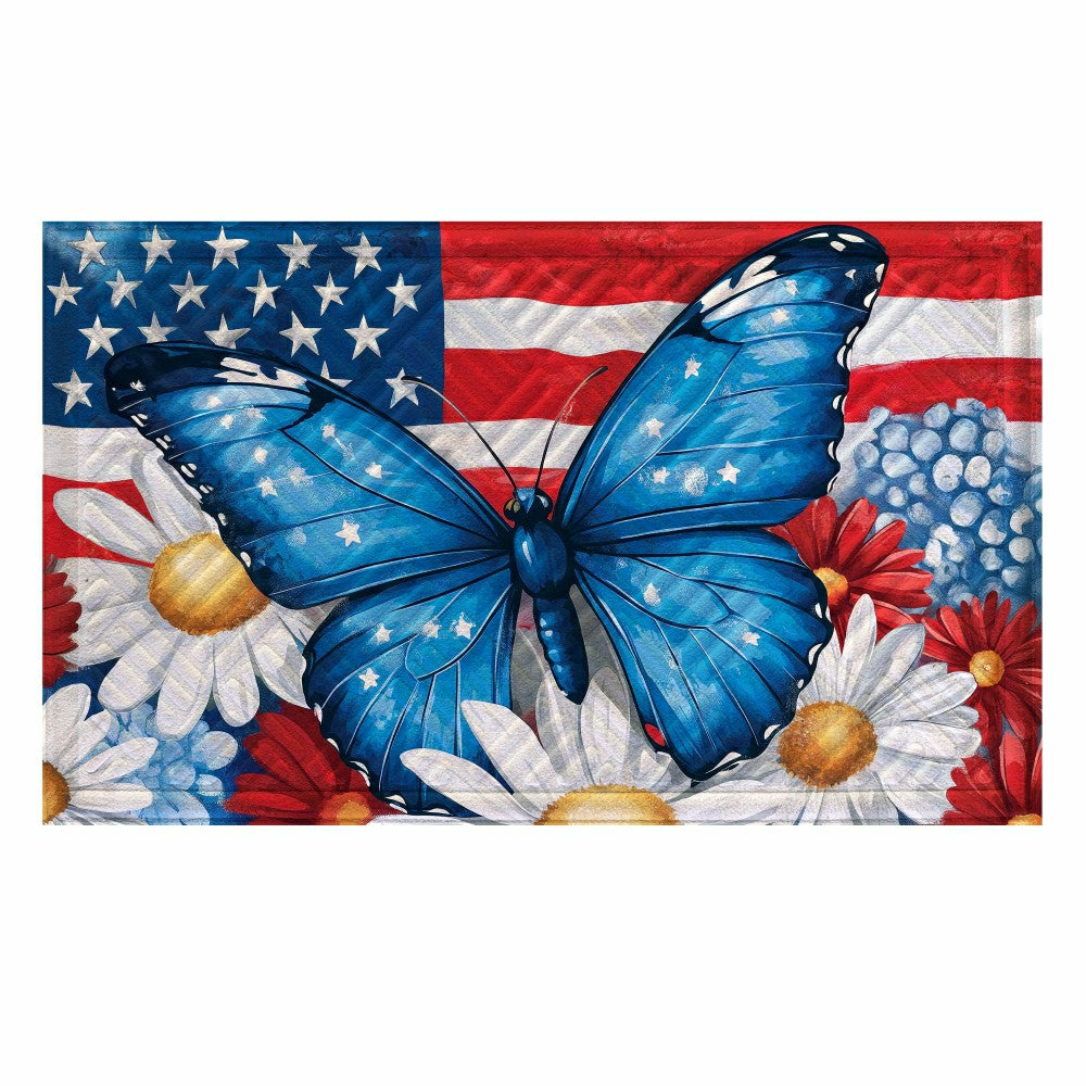 Plow & Hearth Patriotic Butterfly Embossed Mat