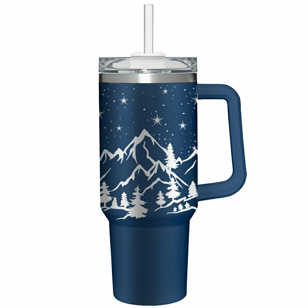 Plow & Hearth Tumbler Canyon Cup Double Wall Stainless Steel, Mountains, 40oz, Gift