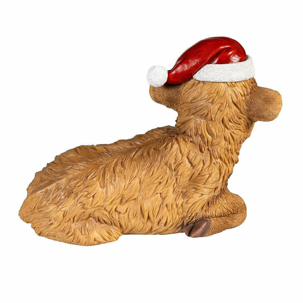 Plow & Hearth Holly Homestead Garden Statue, Resin Statue, Highland Cow, 7.5"H