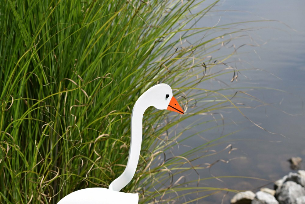 Plow & Hearth Snow Goose Dancing Bird Garden Stake