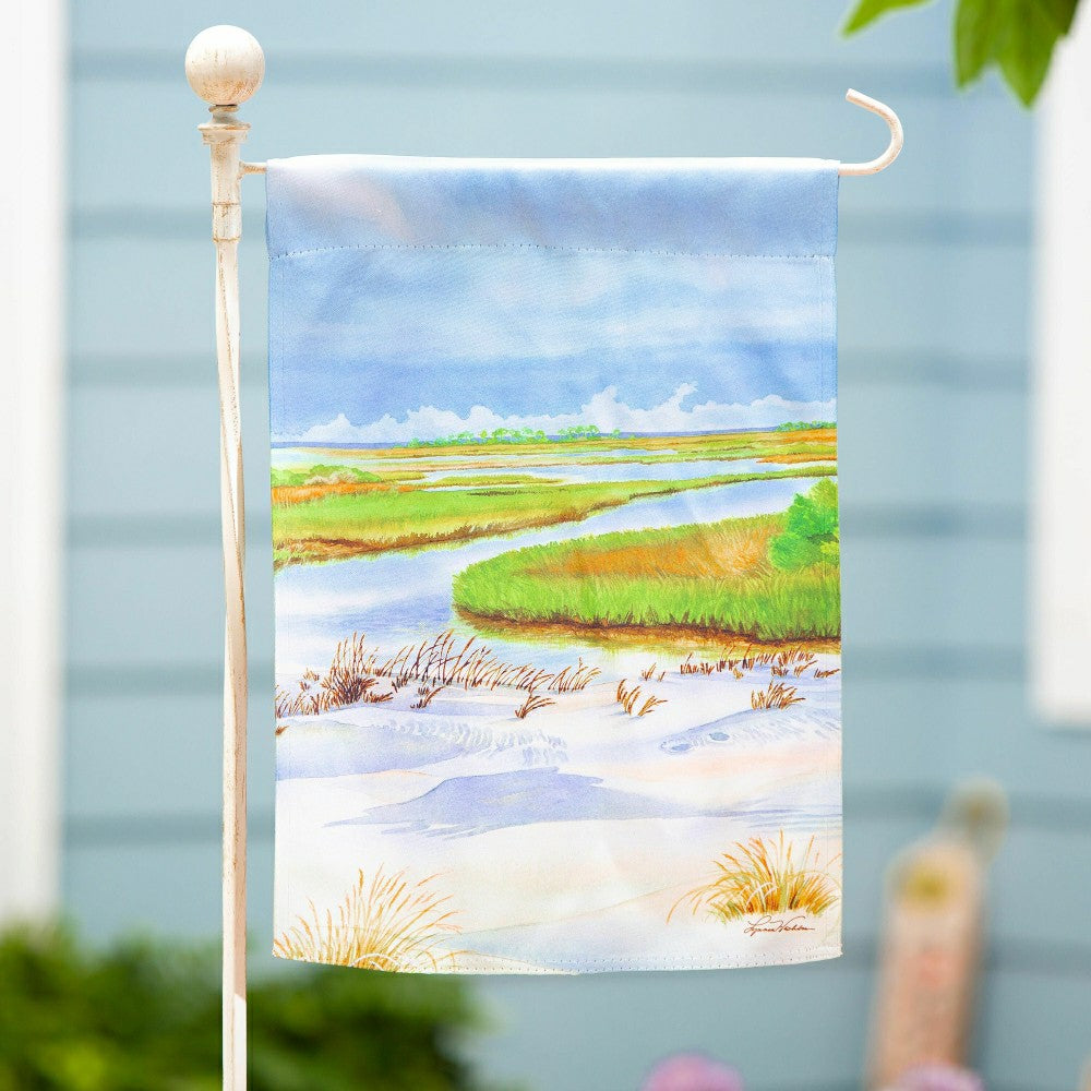 Plow & Hearth Coastal Landscape Suede Garden Flag