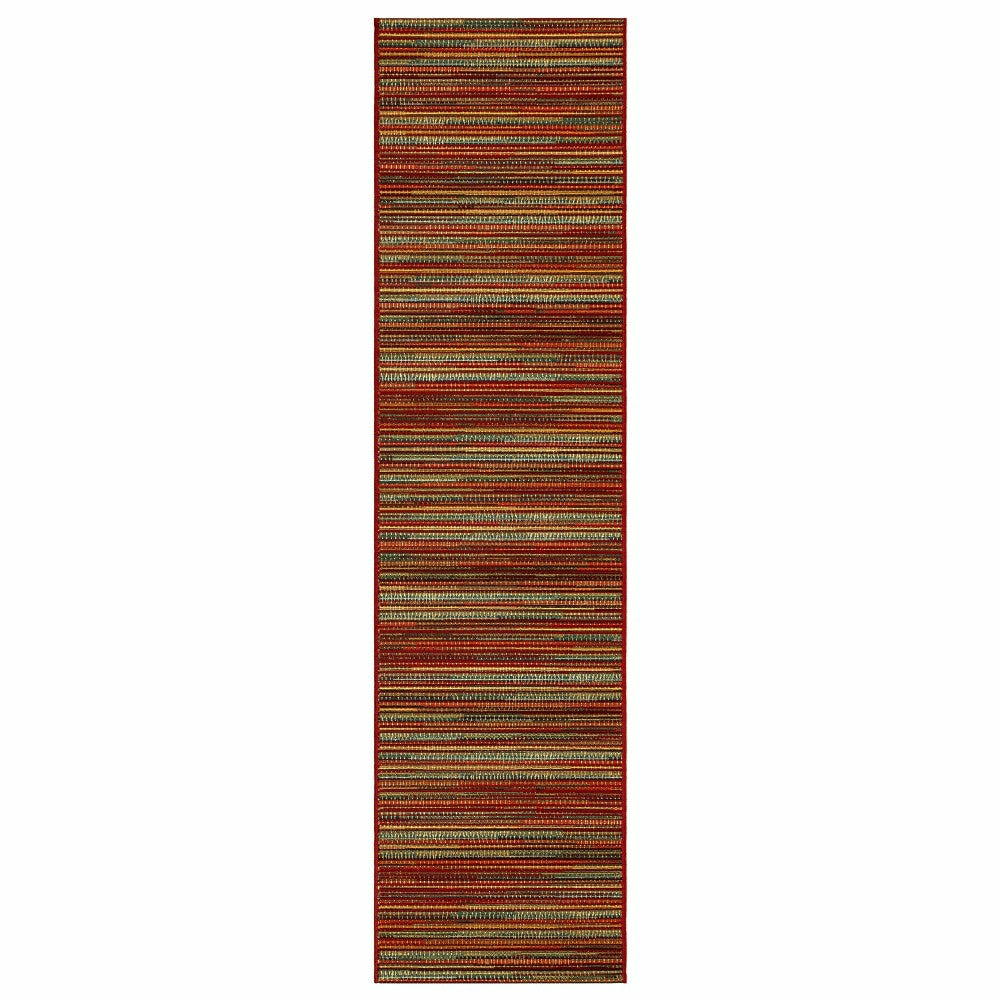 Plow & Hearth Liora Manne Marina Stripes Indoor/Outdoor Area Rug Saffron
